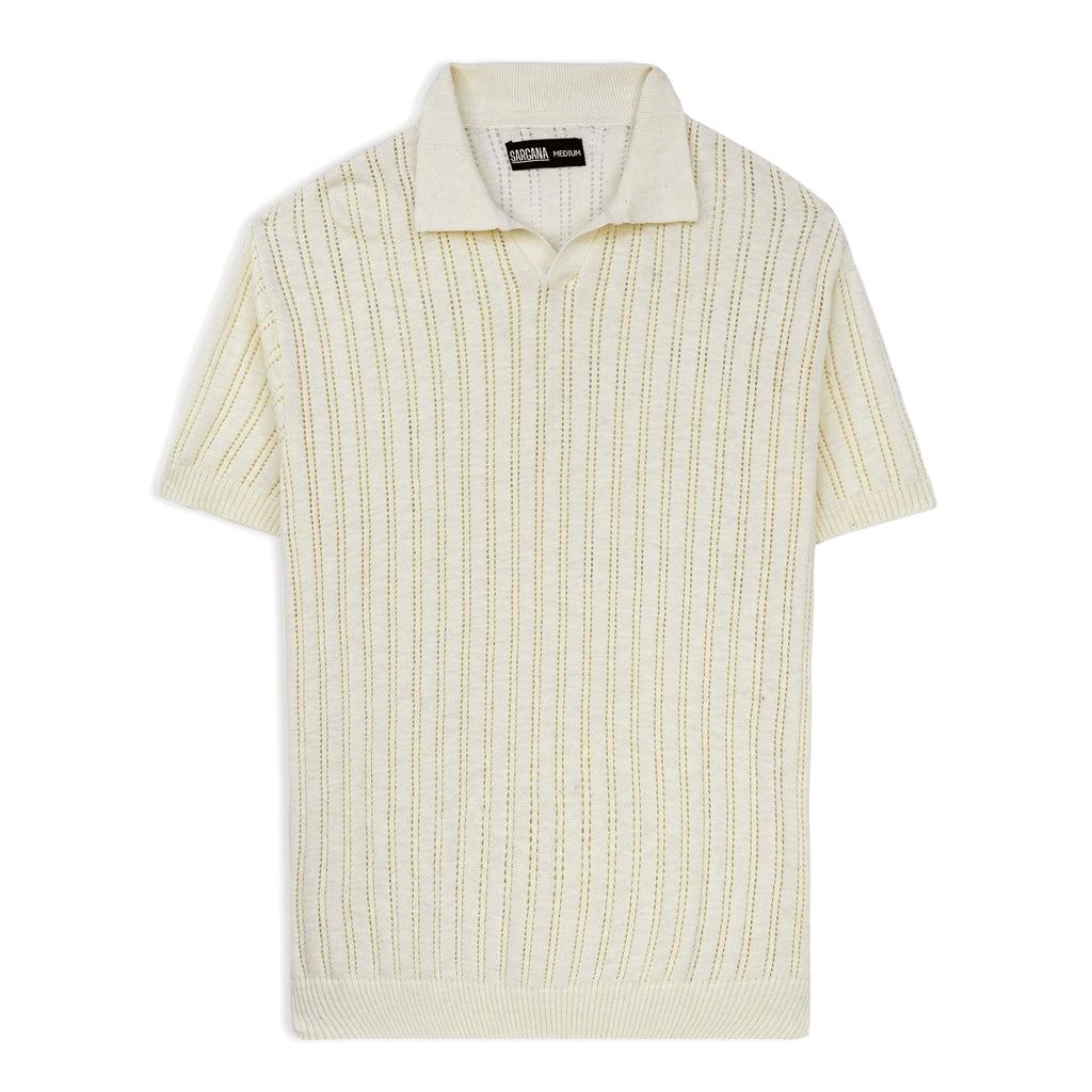 Cream Crochet Polo
