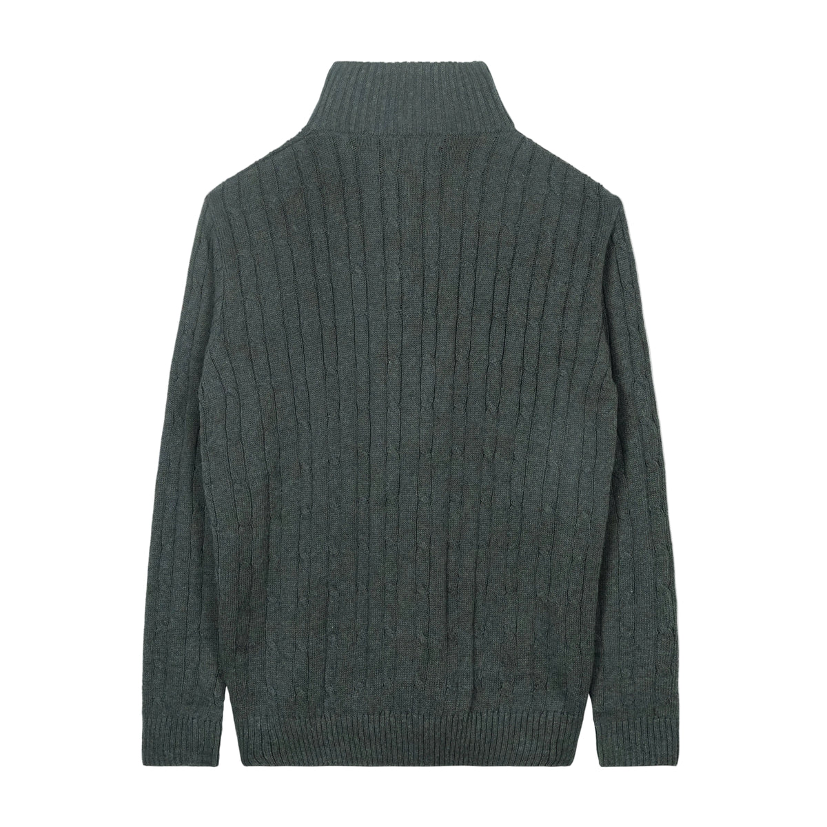 Charcoal Cable Knit Quarter Zipper