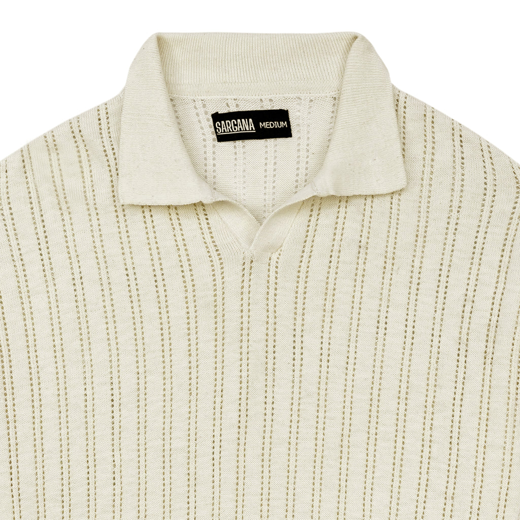 Cream Crochet Polo