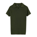 Olive Cable Knitted Polo