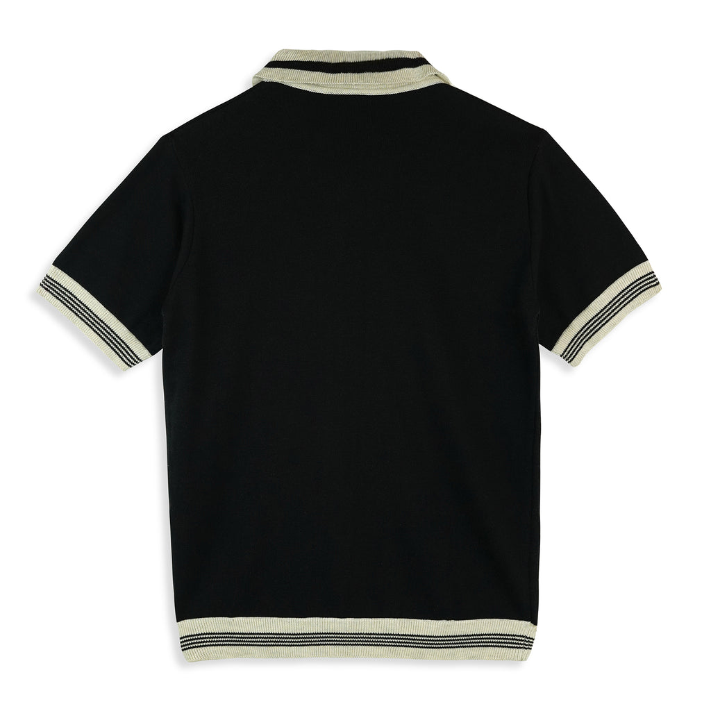Black Knitted Polo