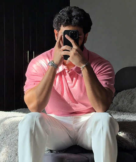 Magenta Wide Collar Polo